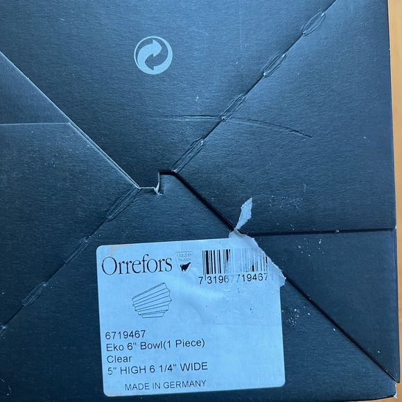 ORREFORS KOSTA BODA Eko  Bowl 6" -NEW! Msrp$125 - Picture 6 of 10